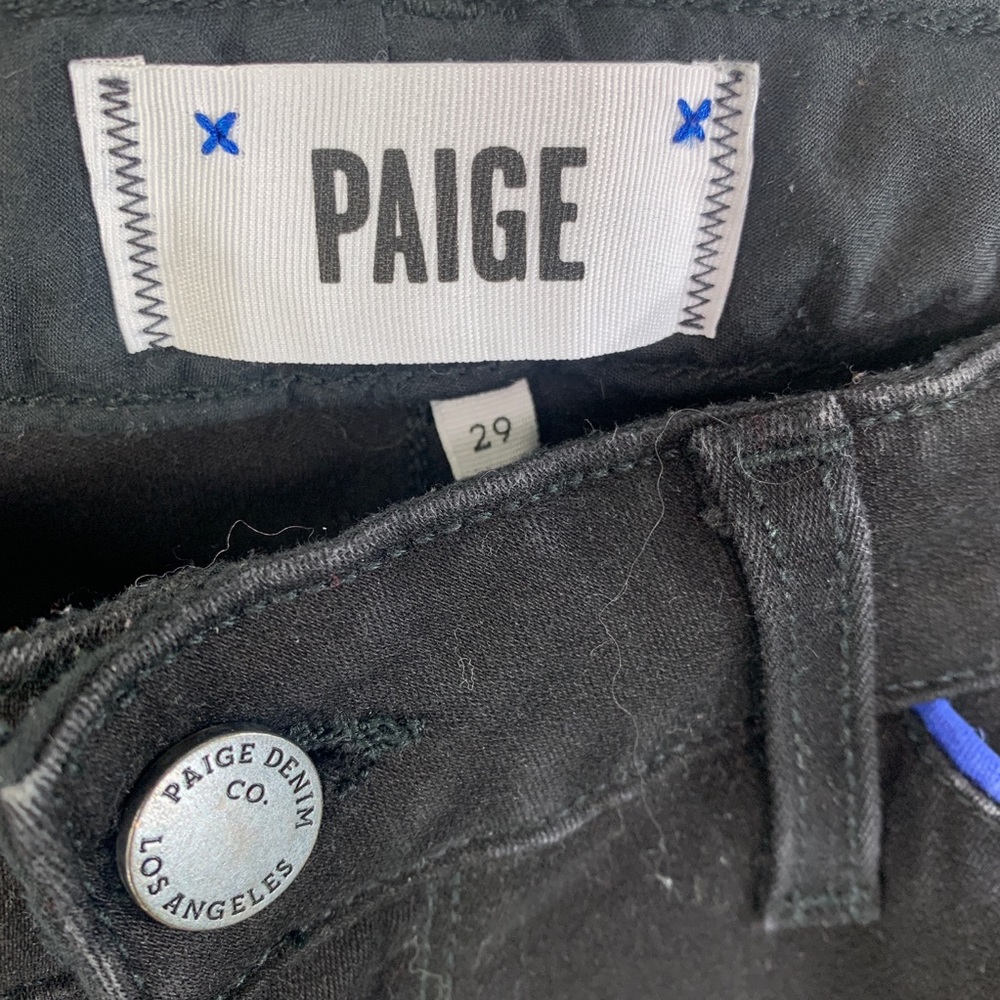PAIGE Black Velvet Skinny Denim Jeans Size 29 - Picture 6 of 13